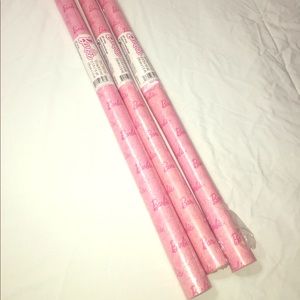 3 rolls of Barbie wrapping paper. New. 12.5 sq ft.